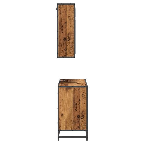 Комплект мебели за баня 2 pcs Старо дърво Инженерно дърво