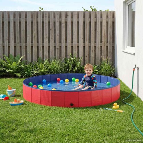 Детски плувен басейн Червено Ø200 x 30 см