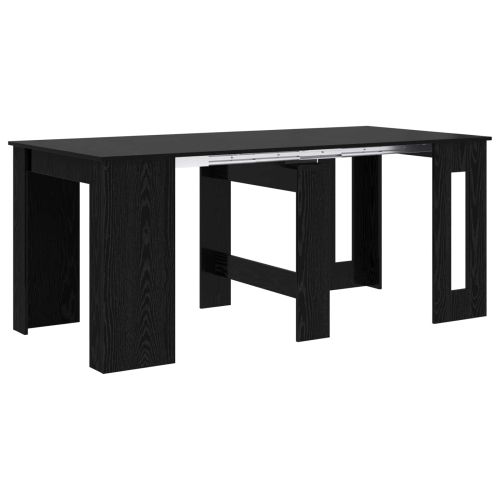 Маса за хранене 180 x 85 x 75 см Инженерна дървесина Черен дъб