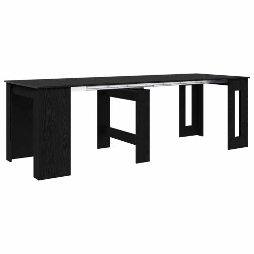 Маса за хранене 240 x 85 x 75 см Инженерна дървесина Черен дъб