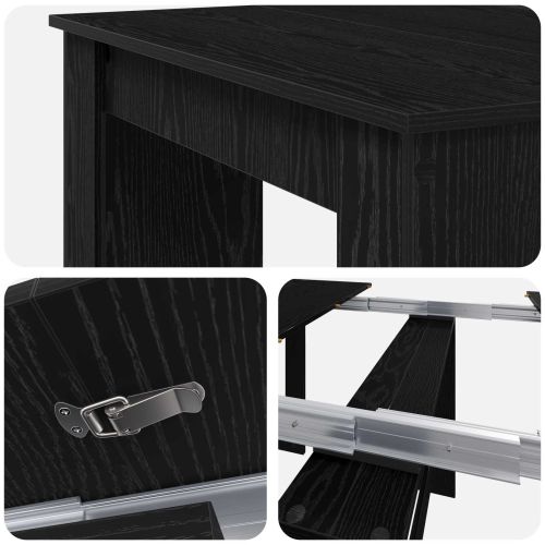 Маса за хранене 240 x 85 x 75 см Инженерна дървесина Черен дъб