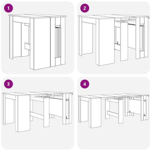 Маса за хранене 240 x 85 x 75 см Инженерна дървесина Черен дъб