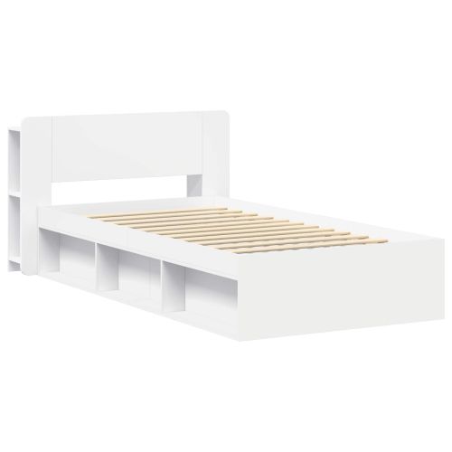 Леглово рамо с хранилище Бяло 80 x 200 cm Инженерна дървесина