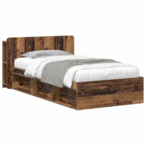 Леглово рамо с хранилище с таблото Старо дърво 100 x 200 cm