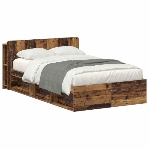 Леглово рамо с хранилище с таблото Старо дърво 120 x 190 cm