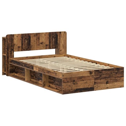 Леглово рамо с хранилище с таблото Старо дърво 120 x 190 cm