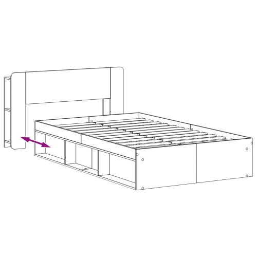 Леглово рамо с хранилище с таблото Дъб артизан 120 x 200 cm