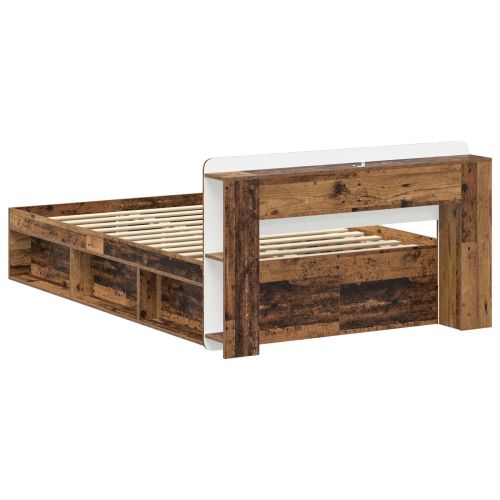 Леглово рамо с хранилище с таблото Старо дърво 120 x 200 cm