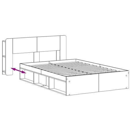 Леглово рамо с хранилище с таблото Дъб артизан 135 x 190 cm