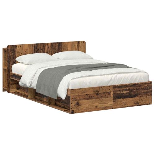 Леглово рамо с хранилище с таблото Старо дърво 150 x 200 cm