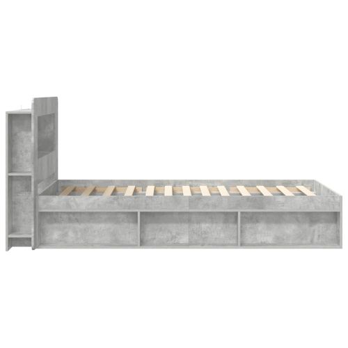 Леглово рамо с хранилище с таблото Бетонно сиво 80 x 200 cm