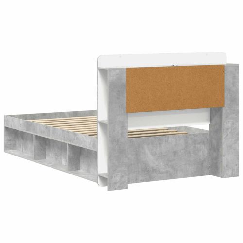 Леглово рамо с хранилище с таблото Бетонно сиво 80 x 200 cm