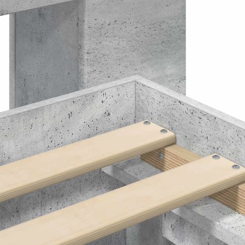 Леглово рамо с хранилище с таблото Бетонно сиво 80 x 200 cm