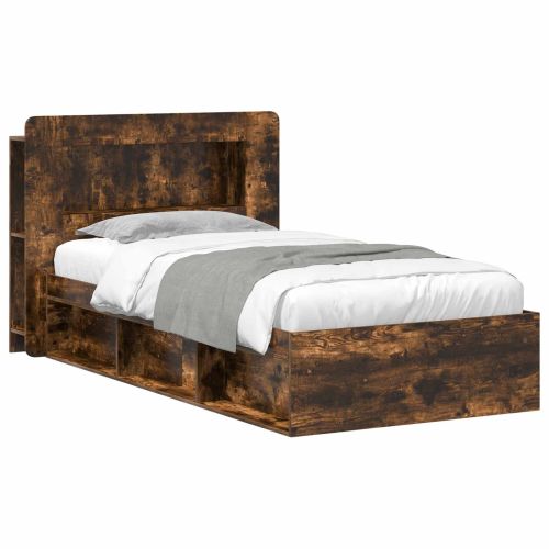 Леглово рамо с хранилище с таблото Опушен дъб 80 x 200 cm