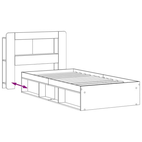Леглово рамо с хранилище с таблото Опушен дъб 80 x 200 cm