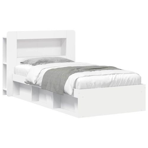 Леглово рамо с хранилище Бяло 80 x 200 cm Инженерна дървесина