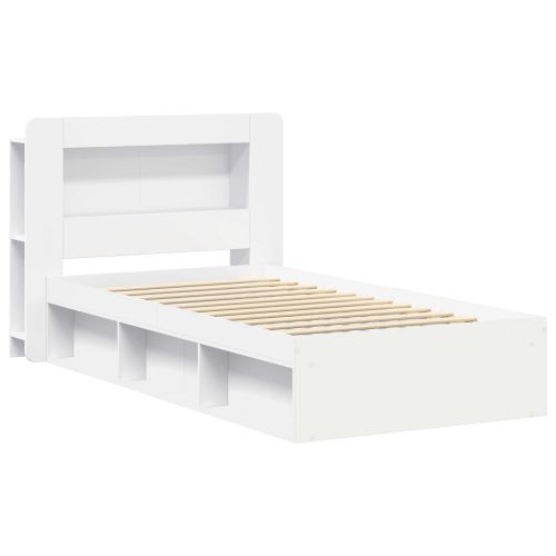 Леглово рамо с хранилище Бяло 80 x 200 cm Инженерна дървесина