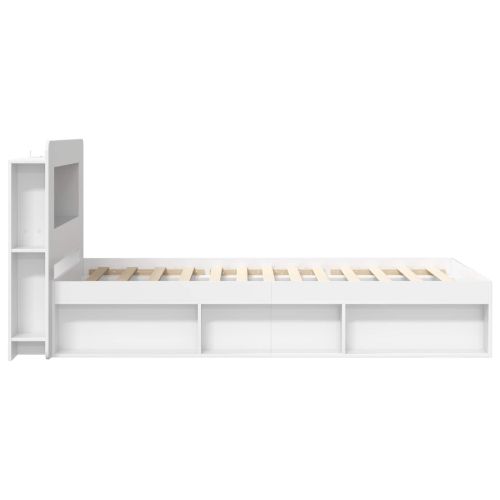 Леглово рамо с хранилище Бяло 80 x 200 cm Инженерна дървесина