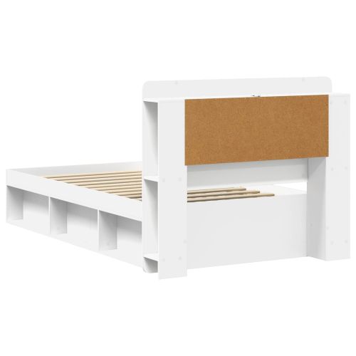 Леглово рамо с хранилище Бяло 80 x 200 cm Инженерна дървесина