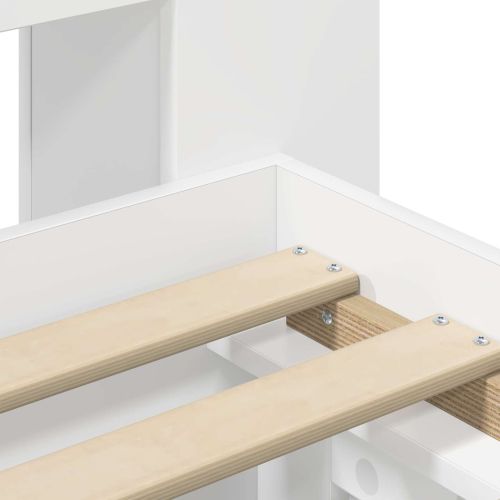 Леглово рамо с хранилище Бяло 80 x 200 cm Инженерна дървесина