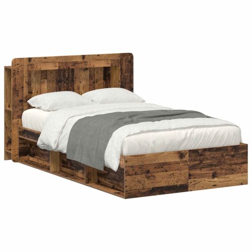 Леглово рамо с хранилище с таблото Старо дърво 120 x 190 cm