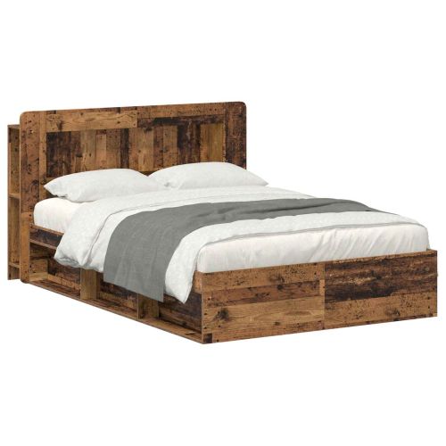 Леглово рамо с хранилище с таблото Старо дърво 140 x 190 cm