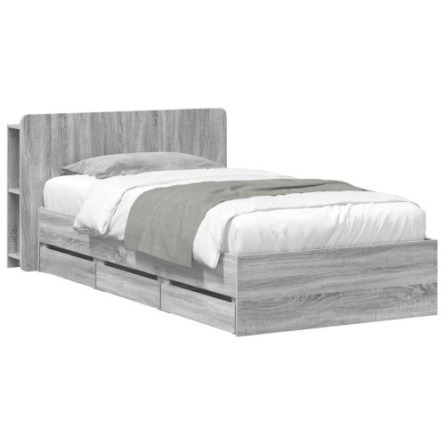 Леглово рамо с хранилище с чекмедже Сив Сонома 80 x 200 cm