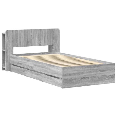 Леглово рамо с хранилище с чекмедже Сив Сонома 80 x 200 cm