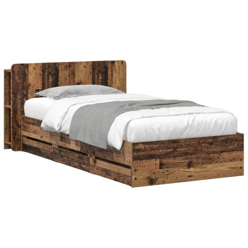 Леглово рамо с хранилище с чекмедже Старо дърво 80 x 200 cm