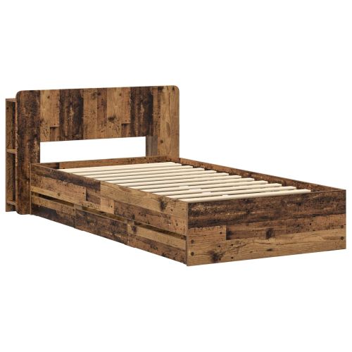 Леглово рамо с хранилище с чекмедже Старо дърво 80 x 200 cm