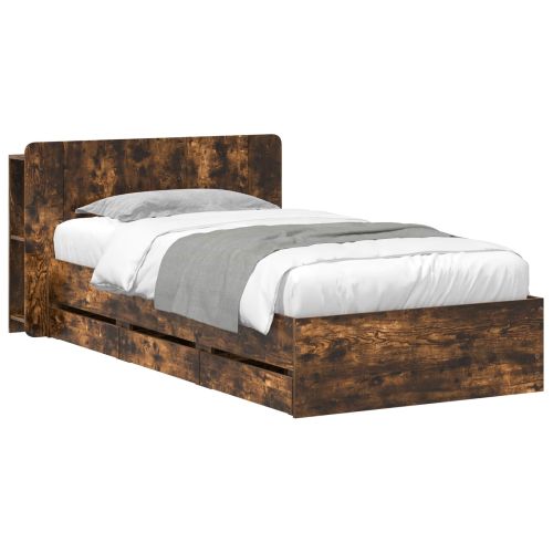 Леглово рамо с хранилище с чекмедже Опушен дъб 80 x 200 cm