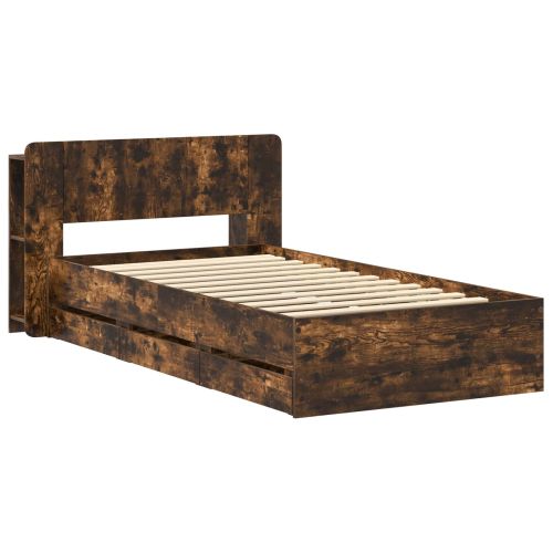 Леглово рамо с хранилище с чекмедже Опушен дъб 80 x 200 cm