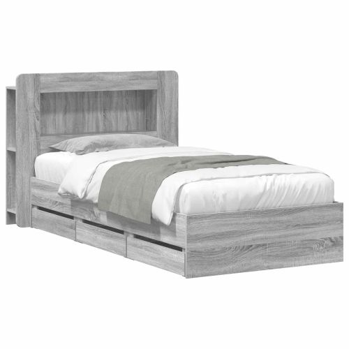 Леглово рамо с хранилище с чекмедже Сив Сонома 80 x 200 cm