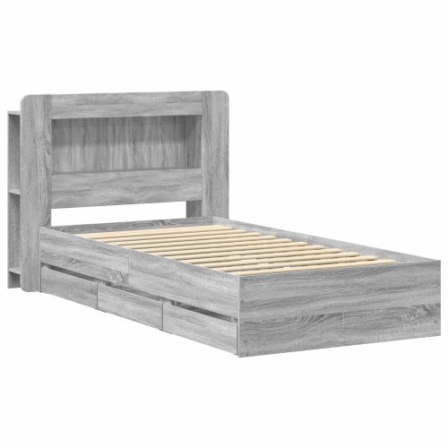 Леглово рамо с хранилище с чекмедже Сив Сонома 80 x 200 cm