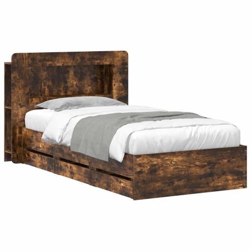 Леглово рамо с хранилище с чекмедже Опушен дъб 80 x 200 cm