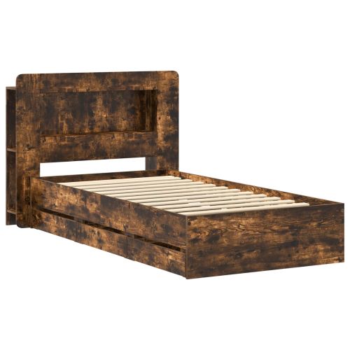 Леглово рамо с хранилище с чекмедже Опушен дъб 80 x 200 cm