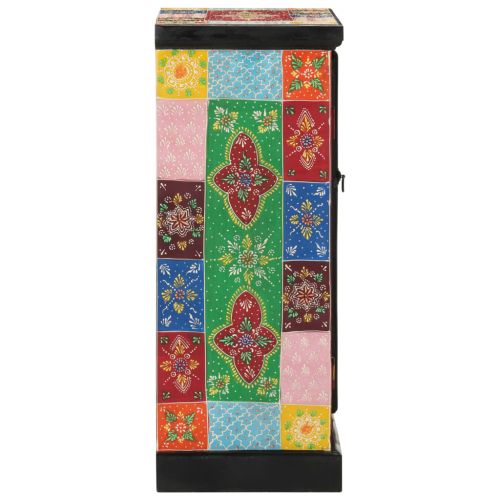 Ръчно декориран бюфет с врати, 53x30x75 см, дърво манго масив