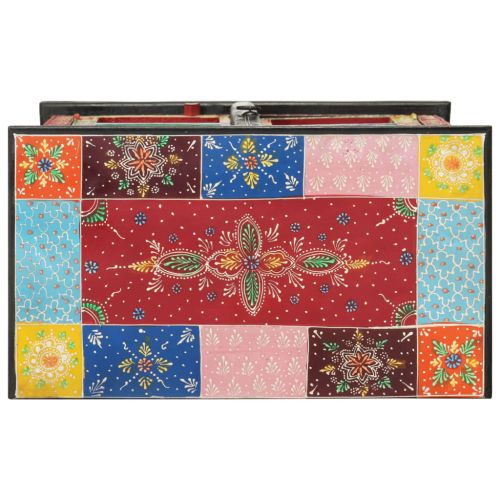 Ръчно декориран бюфет с врати, 53x30x75 см, дърво манго масив