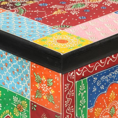 Ръчно декориран бюфет с врати, 53x30x75 см, дърво манго масив