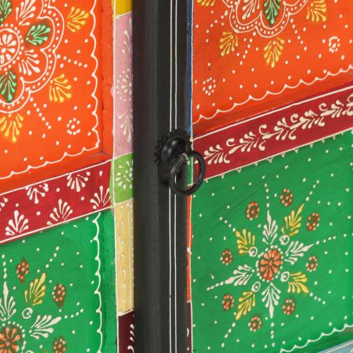 Ръчно декориран бюфет с врати, 53x30x75 см, дърво манго масив