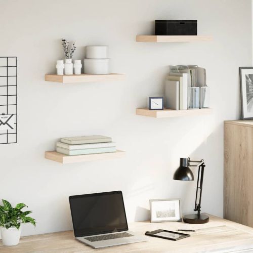 Рафтове за стена, 4 бр, 40x23,5x4 см, инженерна дървесина