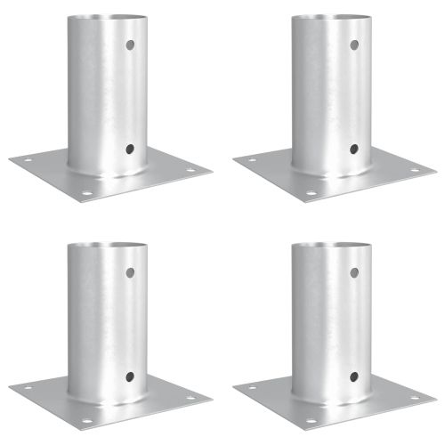 Кръгъл наземен анкер 4 pcs Сребристо 15 x 15 x 15 см Метал