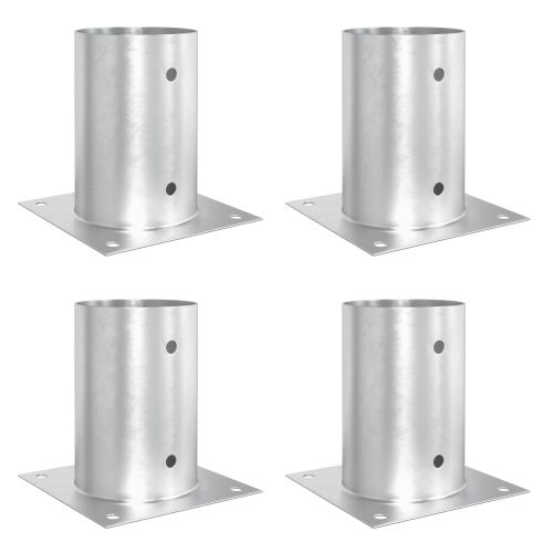 Кръгъл наземен анкер 4 pcs Сребристо 15 x 15 x 15 см Метал