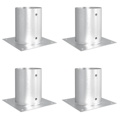 Кръгъл наземен анкер 4 pcs Сребристо 18 x 18 x 15 см Метал