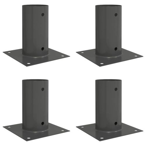 Кръгъл наземен анкер 4 pcs Антрацит 15 x 15 x 15 см Метал