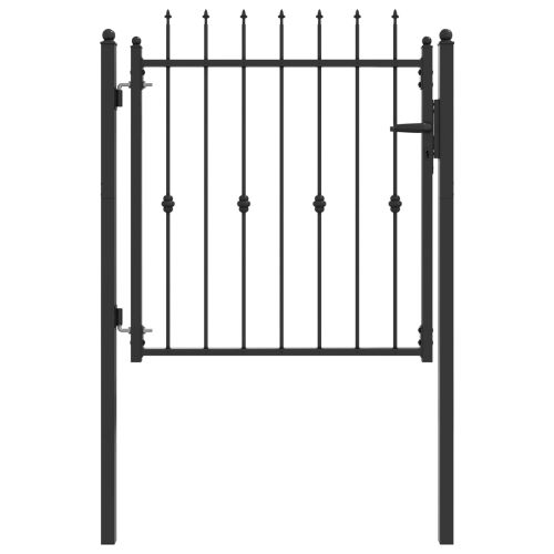 Врата за ограда HORST 100 x 100 cm Метал Черно С ключалка