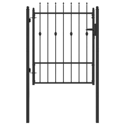 Врата за ограда HORST 100 x 125 cm Метал Черно С ключалка
