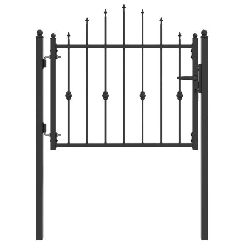 Врата за ограда HORST 100 x 75 cm Метал Черно С ключалка