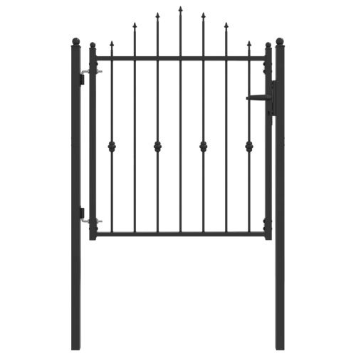 Врата за ограда HORST 100 x 100 cm Метал Черно С ключалка