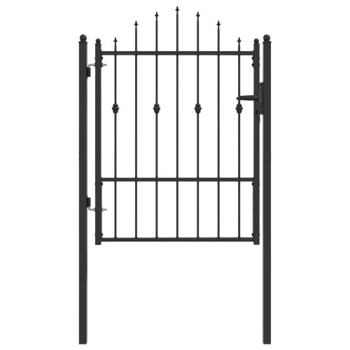 Врата за ограда HORST 100 x 125 cm Метал Черно С ключалка